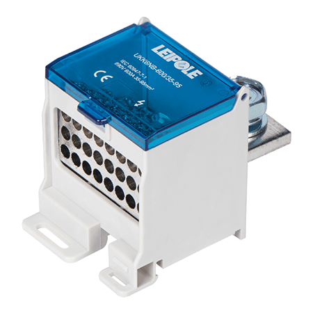 Визуальный вид Распределительный блок на DIN-рейку Leipole UKK6NB-600/35-95 /24×6 один вход/четыре выхода - дополнительное фото