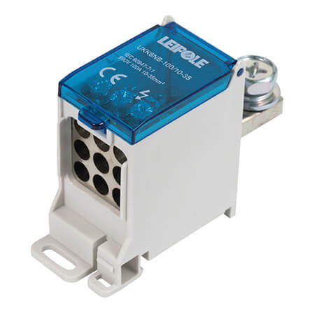 Визуальный вид Распределительный блок на DIN-рейку Leipole UKK6NB-100/10-35/9x16 один вход/девять выходов - дополнительное фото