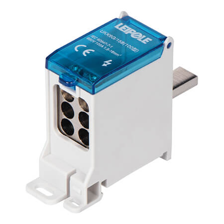 Визуальный вид Распределительный блок на DIN-рейку Leipole UKK6G/158/6x16 один вход/шесть выходов - дополнительное фото