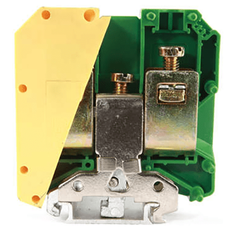 Визуальный вид Клемма винтовая заземляющая КВИ Leipole JUSLKG50 желто зеленая - дополнительное фото