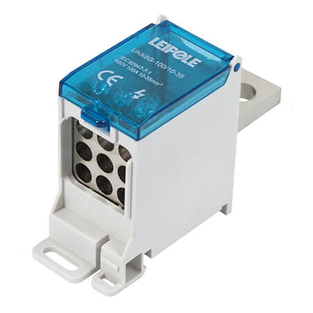 Распределительный блок на DIN-рейку Leipole UKK6G-100/10-35/9x16 один вход/девять выходов