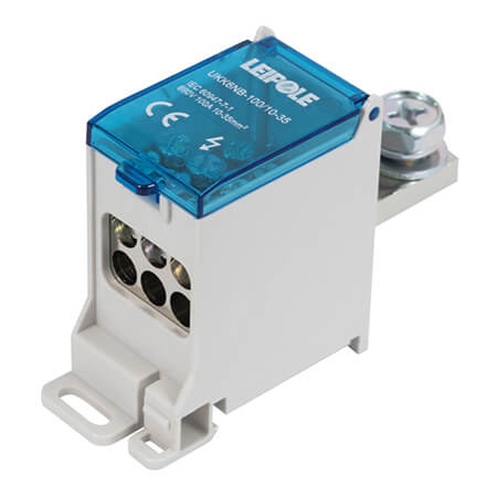 Визуальный вид Распределительный блок на DIN-рейку Leipole UKK6NB-100/10-35/6x16 один вход/шесть выходов - дополнительное фото