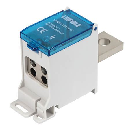 Визуальный вид Распределительный блок на DIN-рейку Leipole UKK6G-250/16-50/4x16 один вход/четыре выхода - дополнительное фото