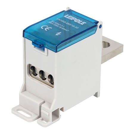 Визуальный вид Распределительный блок на DIN-рейку Leipole UKK6G-250/16-50/3x16 один вход/три выхода - дополнительное фото