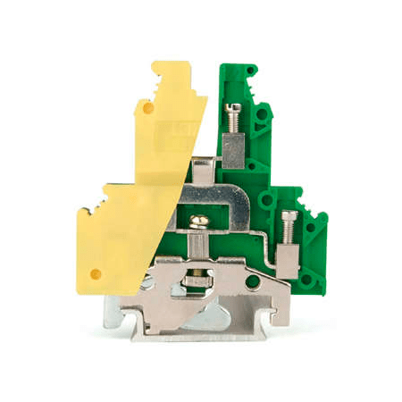 Визуальный вид Клемма винтовая КВИ заземляющая серая Leipole JUKK5-PE желто зеленая - дополнительное фото