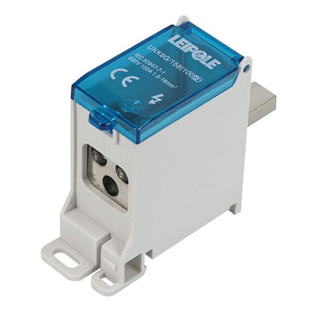 Визуальный вид Распределительный блок на DIN-рейку Leipole UKK6G/158/3x10 один вход/три выхода - дополнительное фото