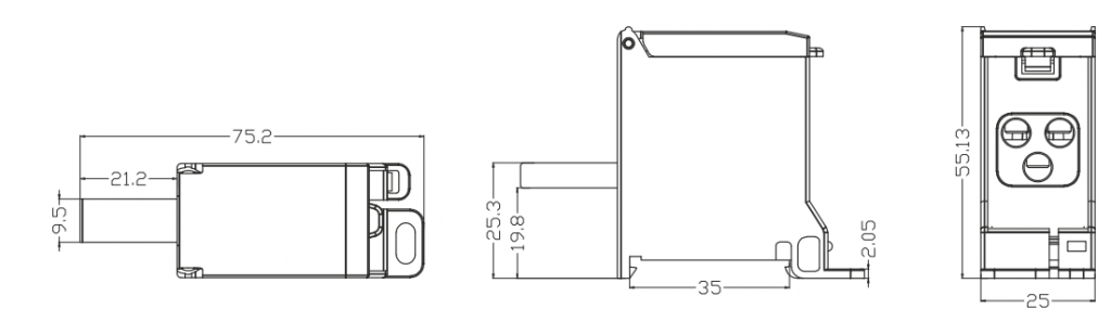 Габаритные размеры распределительных блоков Leipole UKK6G/158.png