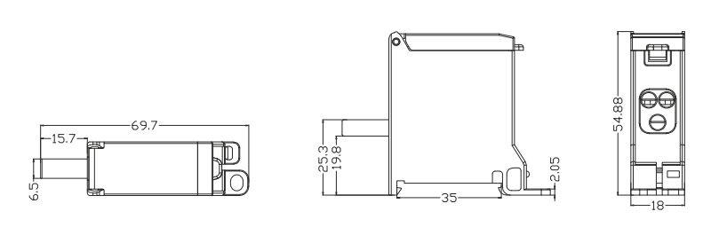 Габаритные размеры распределительных блоков Leipole UKK6/47