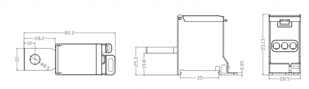 Габаритные размеры распределительных блоков Leipole UKK6G-250