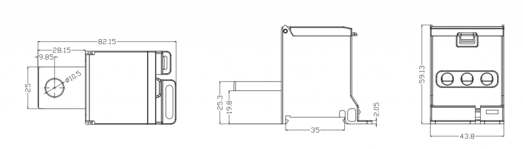 Габаритные размеры распределительных блоков UKK6G-400